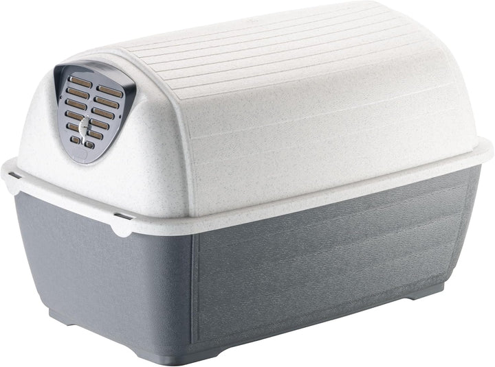 Ferplast Outdoor Hundehütte KENNY MINI Hundehütte aus schlag- und UV-beständigem Thermoplast, Draina