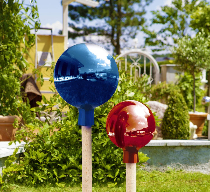 Windhager Rosenkugelstab SET, Holzstab für Gartenkugeln, Holz-Stab für Glaskugeln, mit Korkaufsatz,