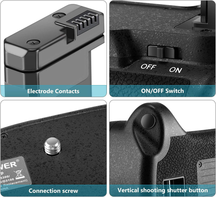 NEEWER Professional Vertikaler Batteriegriff Akkugriff Battery Grip wie der Nikon BG-2F für Nikon D3
