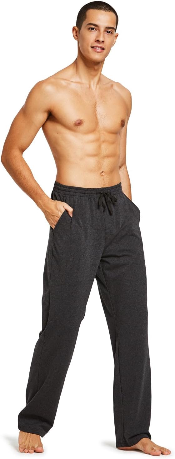 BALEAF Herren Breite Jogginghose Baumwolle Freizeithose Gerades Bein Sporthose Herren Lang Yogahose