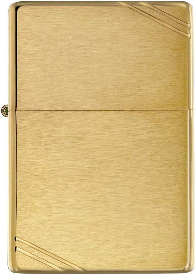 Zippo 240 Feuerzeug 60000808 Classic Vintage Benzinfeuerzeug, Messing, Brushed Brass w slashes, Brus