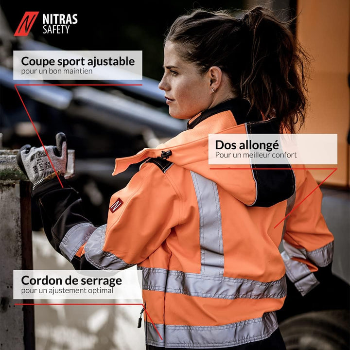 Nitras Herren Motion Tex Viz Softshell-Warnschutzjacke XS Neongelb, XS Neongelb