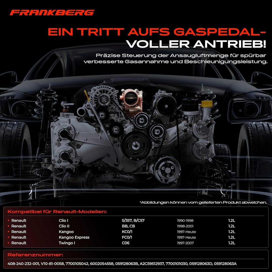 Frankberg Drosselklappenstutzen für Clio I 5/357, B/C57 Clio II BB, CB Twingo I C06 1.2L Benzin 1990