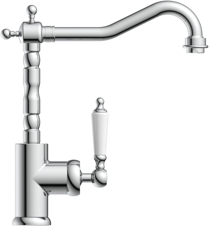 SCHÜTTE schwenkbare Küchenarmatur OLD STYLE, Retro Wasserhahn, klassische Mischbatterie mit Einhebel