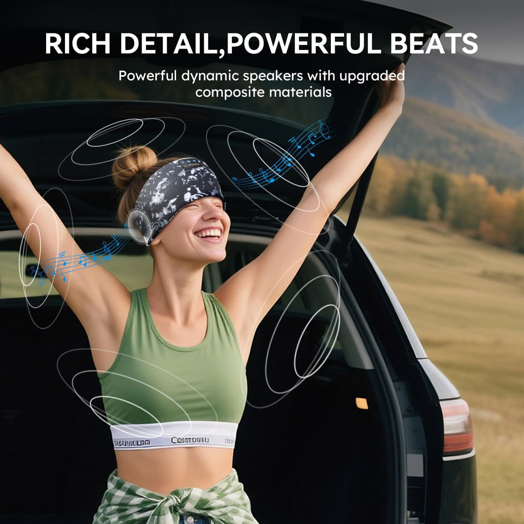LC-dolida Schlafkopfhörer Bluetooth Schlafen Kopfhörer, Kabellos Sport-Kopfhörer Stirnband 15+ Stund