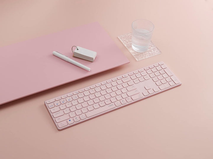 Rapoo E9800M kabellose Tastatur Wireless Keyboard wiederaufladbarer Akku flaches Aluminium Design DE