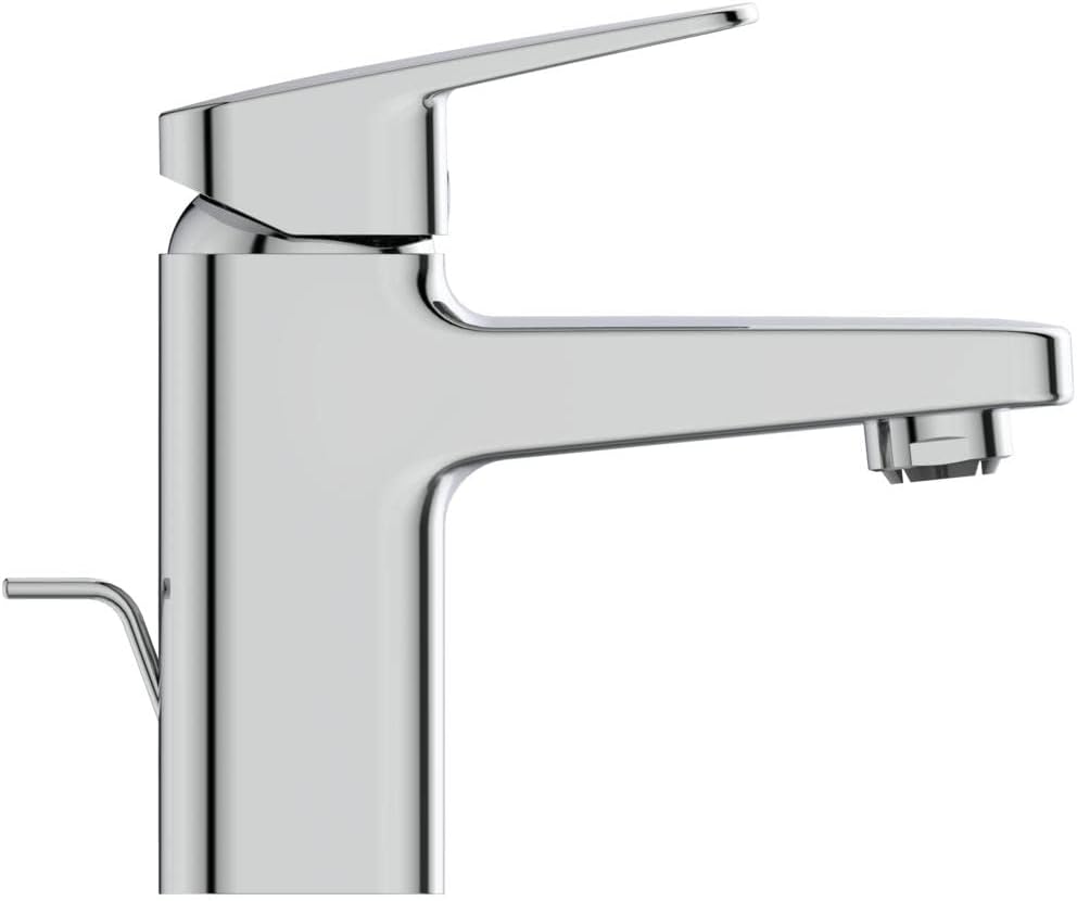 Ideal Standard BD217AA Ceraplan Waschtischarmatur Niederdruck mit Zugknopf-Ablaufgarnitur Auslaufhöh