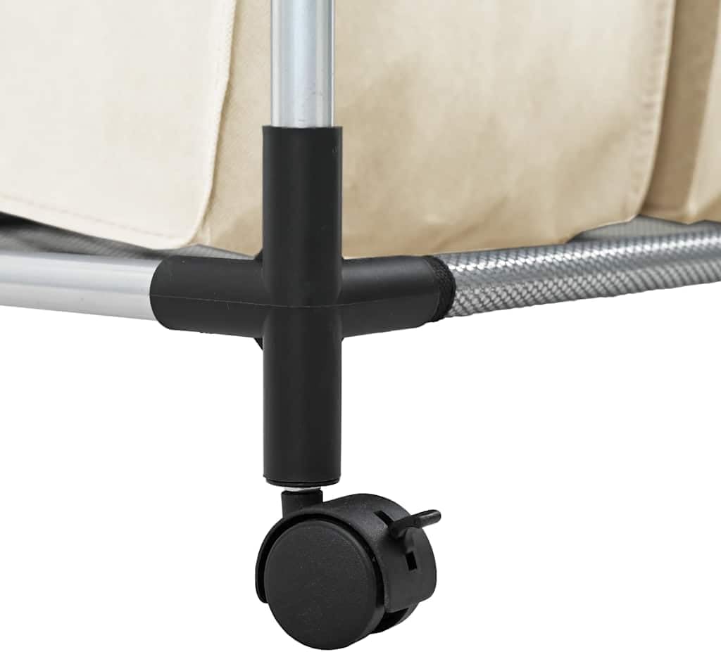 vidaXL Wäschekorb mit 4 Taschen Rollen Wäschewagen Wäschesammler Wäschesortierer Wäschebox Wäschesac