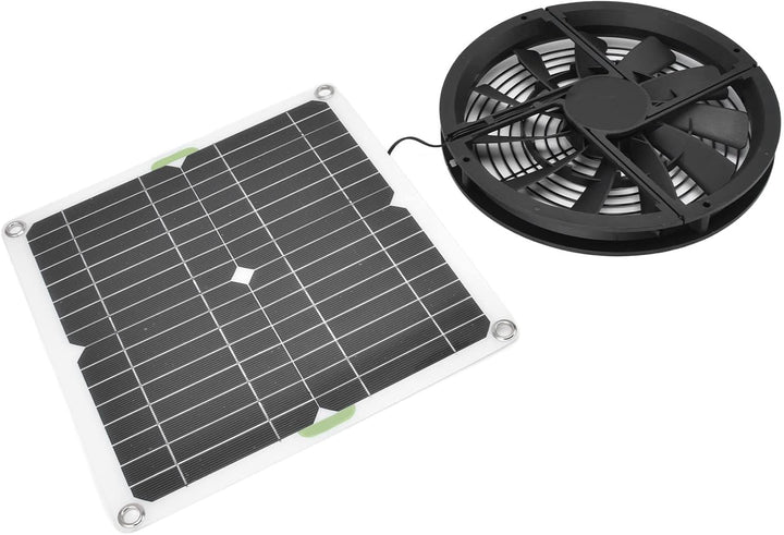 Fafeicy Solarpanel-Lüfter-Kit, 100 W 2 A Wasserdichter Lüftungsgehäuse-Abluftventilator, 23–24% Umwa