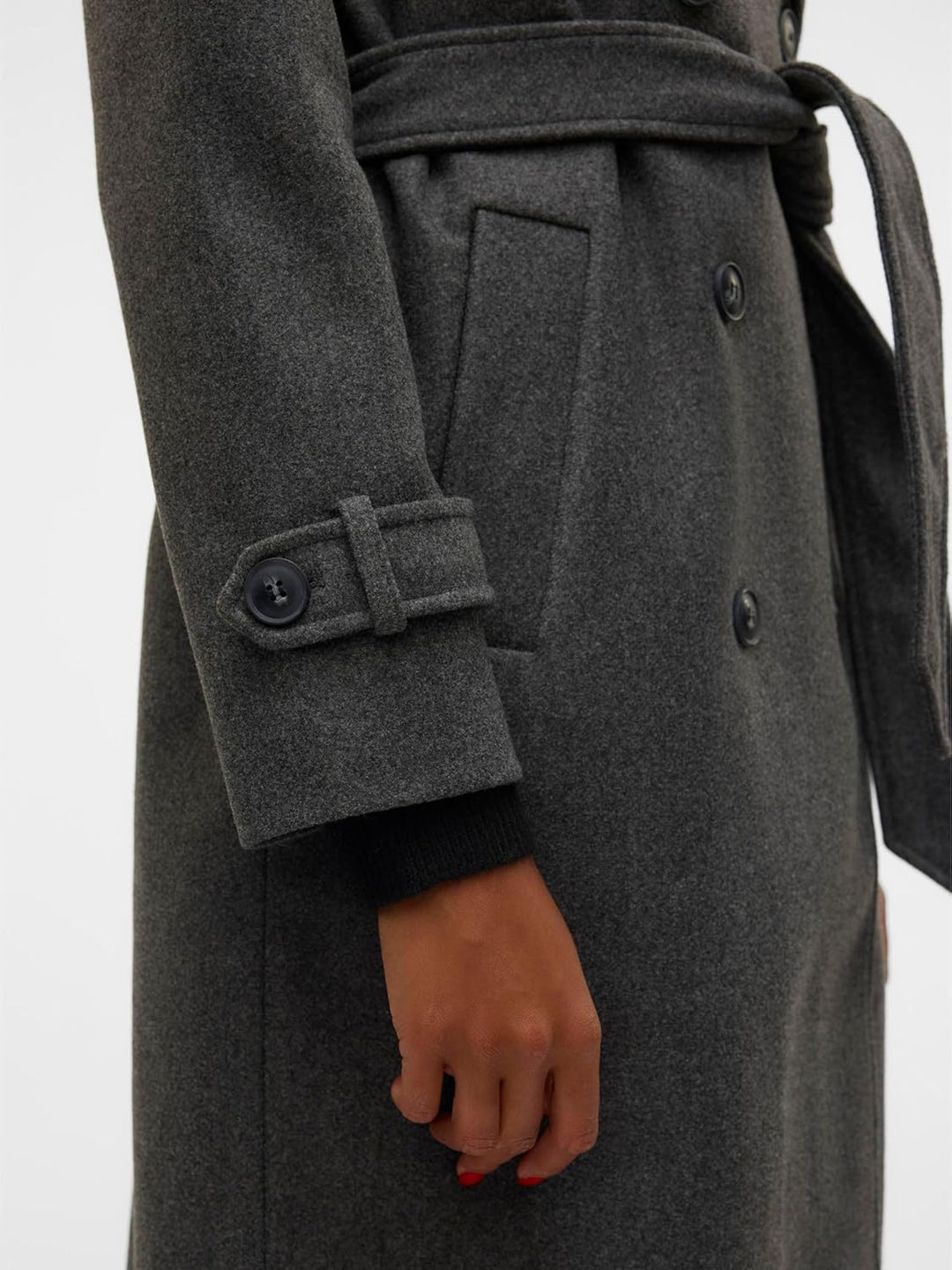 Vero Moda Female Mantel VMFORTUNEVEGA Mantel XS Dark Grey Melange, XS Dark Grey Melange