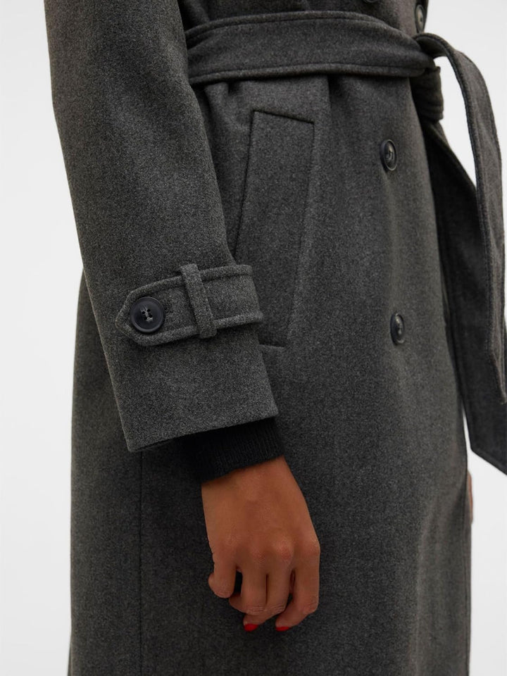 Vero Moda Female Mantel VMFORTUNEVEGA Mantel XS Dark Grey Melange, XS Dark Grey Melange