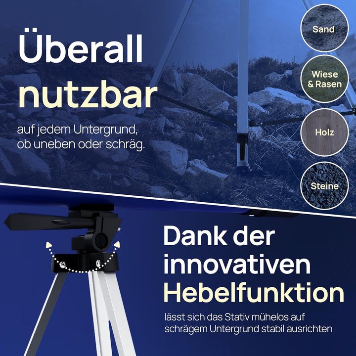 HARBARTH Teleskop Linsenteleskop + Okulare - Ideal für Erwachsene & Junge Astronomen - Fernrohr, Tel