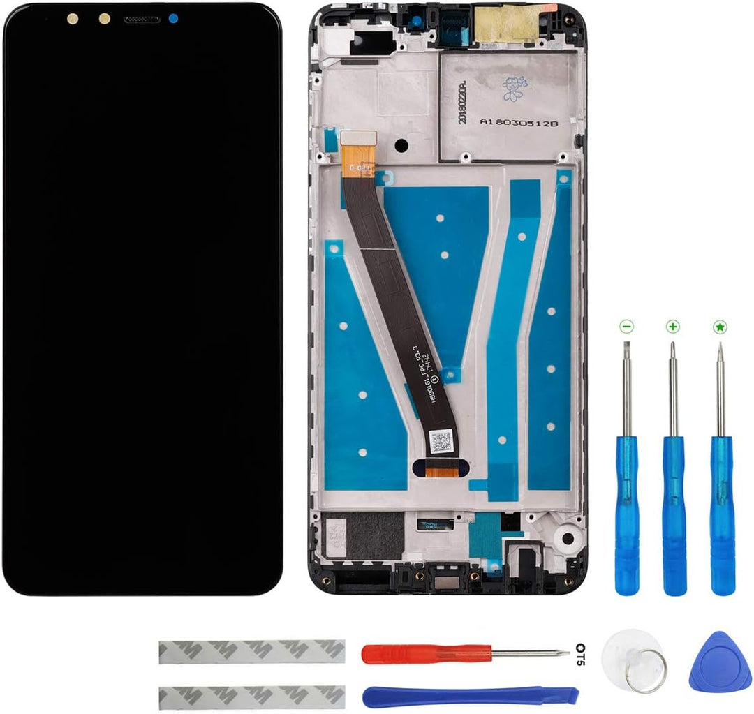 swark LCD Display Compatible with Huawei Y9 2018 & Enjoy 8 Plus (Schwarz mit Rahmen) Touchscreen Dig