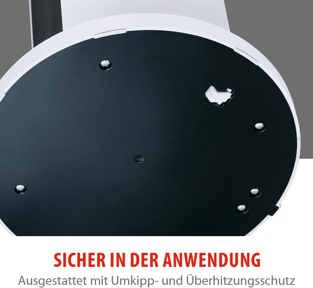 alpina Elektrischer Heizlüfter 2000W – Keramik Heizkörper mit Griff und Absturzsicherung – Oszillier