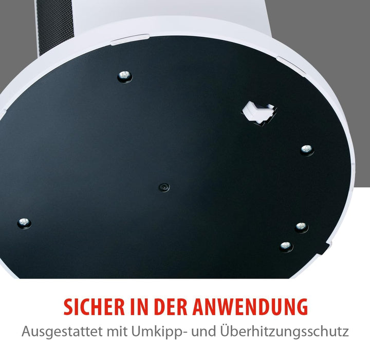 alpina Elektrischer Heizlüfter 2000W – Keramik Heizkörper mit Griff und Absturzsicherung – Oszillier
