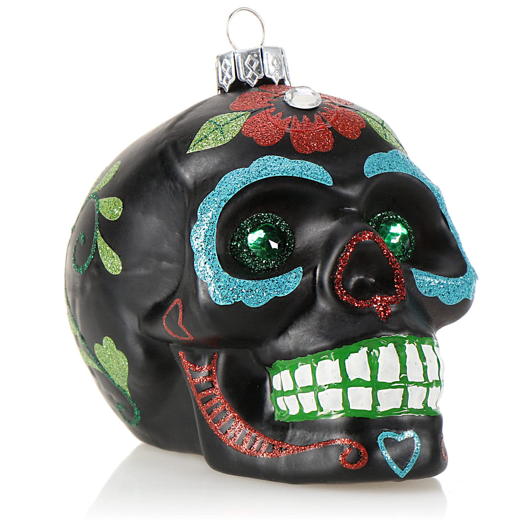 com-four® Weihnachtsbaumschmuck Totenschädel - Weihnachtsanhänger für den Christbaum - Weihnachtsbau