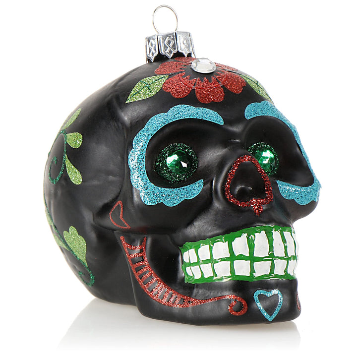 com-four® Weihnachtsbaumschmuck Totenschädel - Weihnachtsanhänger für den Christbaum - Weihnachtsbau