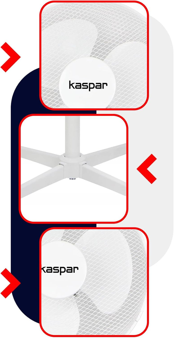 Kaspar Ventilator Standventilator mit 3 Windgeschwindigkeiten Oszillationsfunktion Schwenkfunktion 4