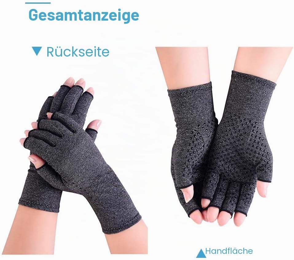 Donfri 2 Paare Arthritis Handschuhe Kompressionshandschuhe Fingerlose handschuhe fr Schmerzlinderung