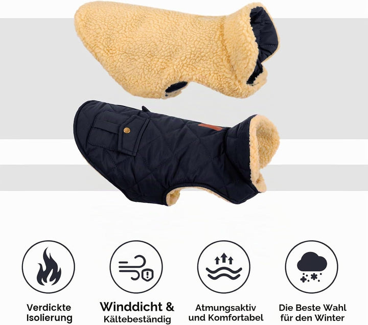 Wintermantel Hundemantel, Warme Winterjacken mit Fleece für Hunde,Hundejacke Hundekleidung Hundepull