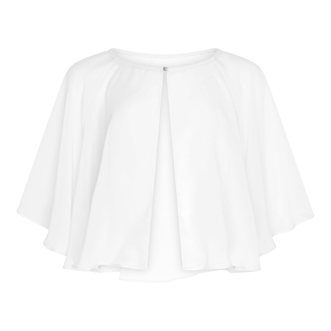 Bolerose weich Hochzeit Umhängetuch Abend Durchsichtiges Chiffon Überwurf Umhang Schultertuch Weiss