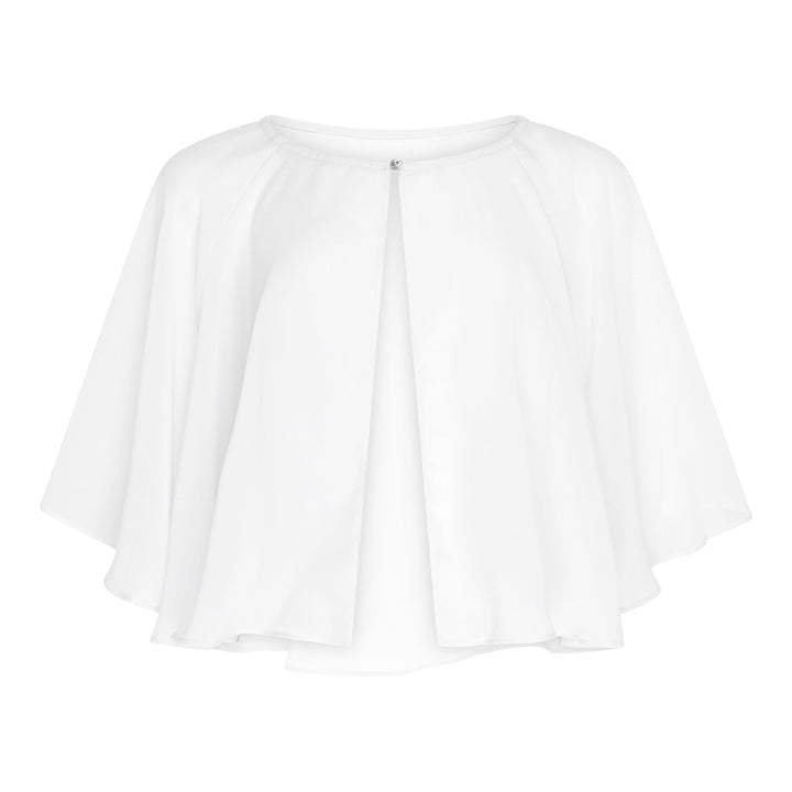 Bolerose weich Hochzeit Umhängetuch Abend Durchsichtiges Chiffon Überwurf Umhang Schultertuch Weiss