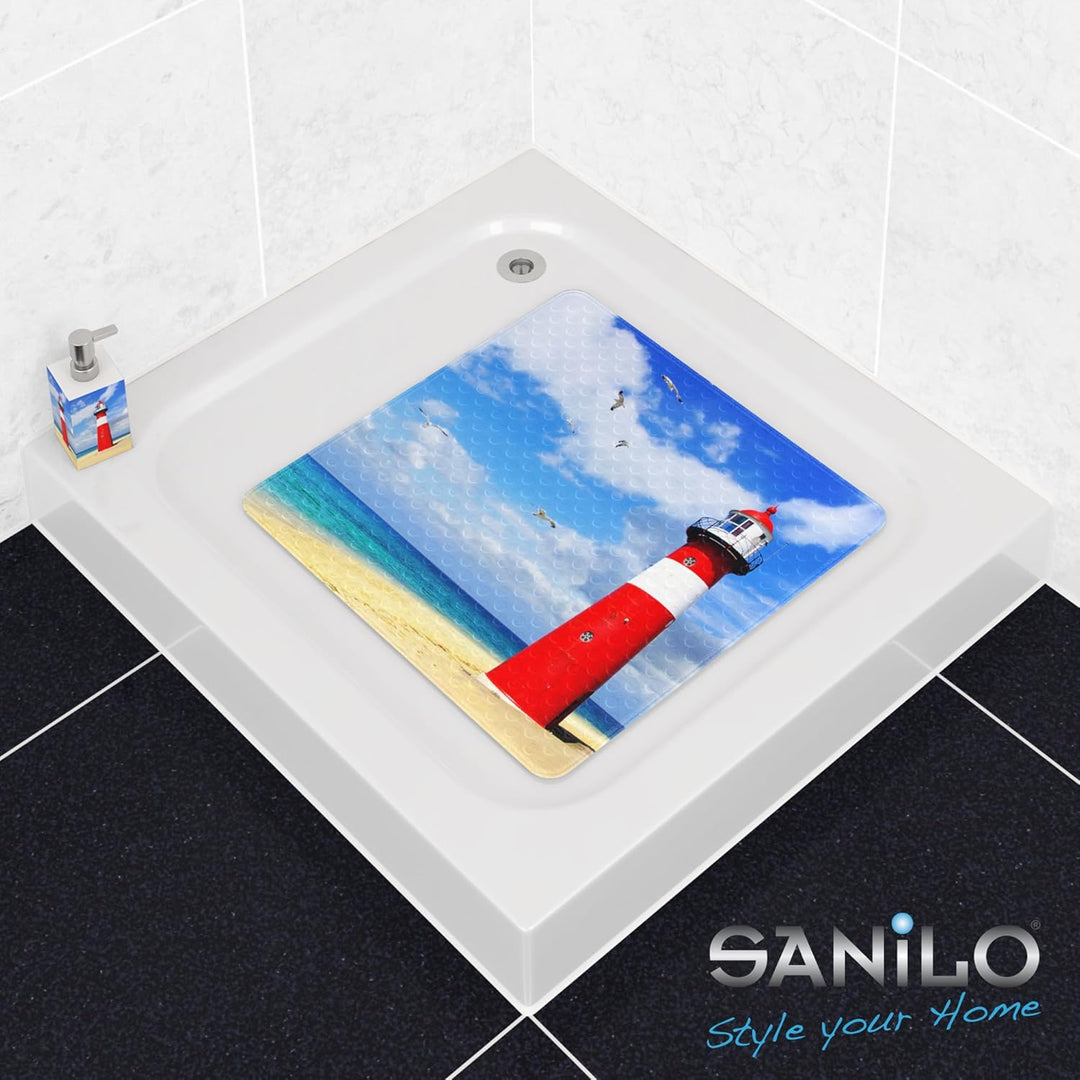 Sanilo Badematte 53 x 53 cm, rutschfeste Duschmatte für Dusche und Badewanne, Antirutschmatte maschi