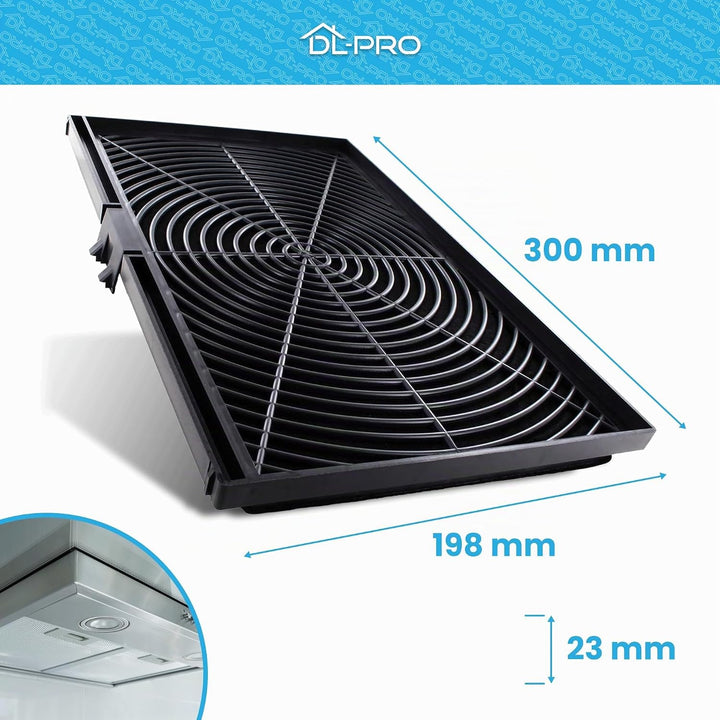 DL-pro Kohlefilter 300x198mm für Bosch Siemens Constructa 11025805 LZ45510 DSZ4551 CZ5145X5 5Z5145X1