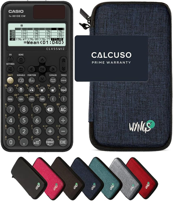 CALCUSO Sparpaket: Casio FX-991DE CW ClassWiz technisch-wissenschaftlicher Schulrechner + WYNGS Schu