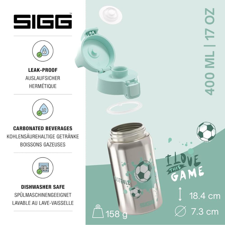 SIGG - Edelstahl Trinkflasche Kinder - Shield One - Für Kohlensäurehaltige Getränke Geeignet - Ausla