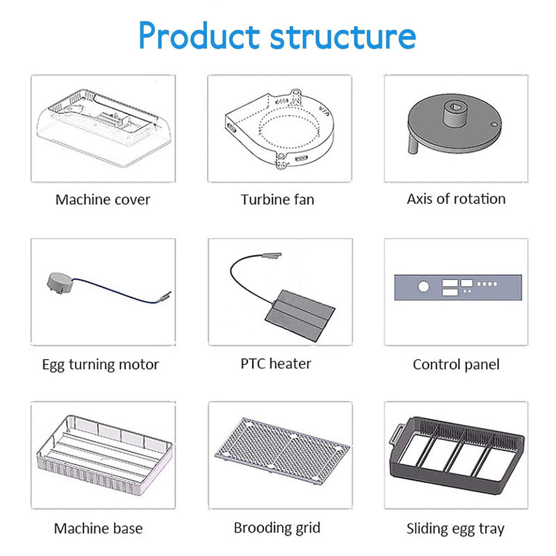 Smart Mini Egg Hatching 12 Eier Inkubator Automatische Temperaturregelung Hatcher für Hühner, Enten,