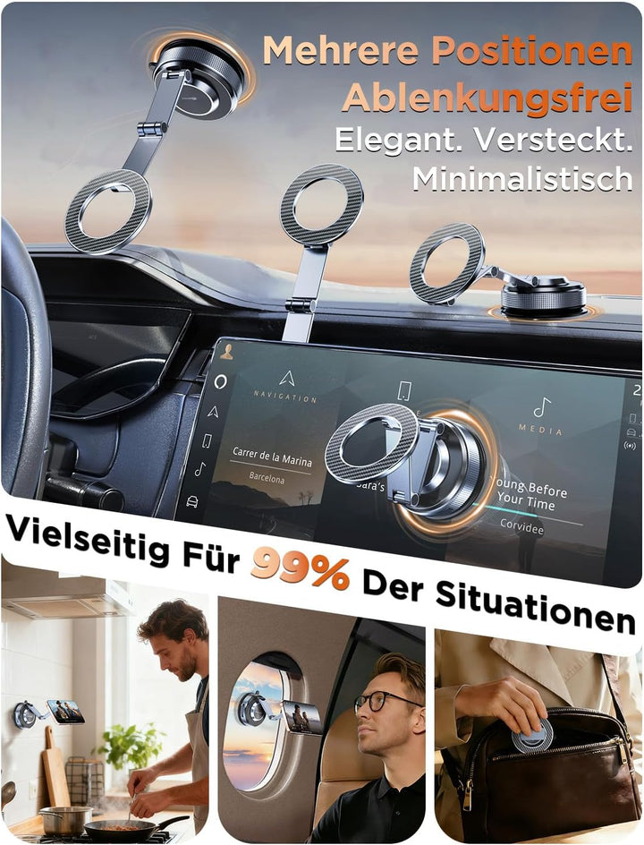 Handyhalterung Auto–Vmag S3 2026 Magnetische Handyhalterung Auto mit Metall-Dual-Fold-Arm & Erweiter
