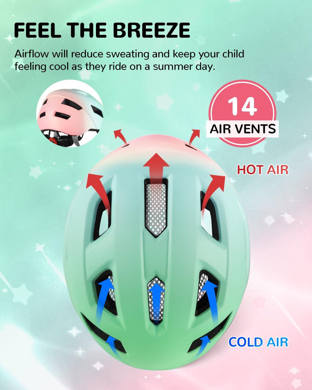 FUNWICT Kinder Fahrradhelm für Mädchen Jungen, Verstellbarer Kinderhelm Radhelm Skaterhelm Sporthelm