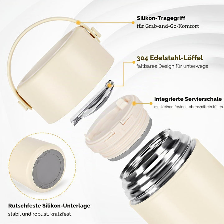 Thermo für heisse Speisen und Getränke, isolierter Lebensmittelbehälter, Suppenthermo für Erwachsene