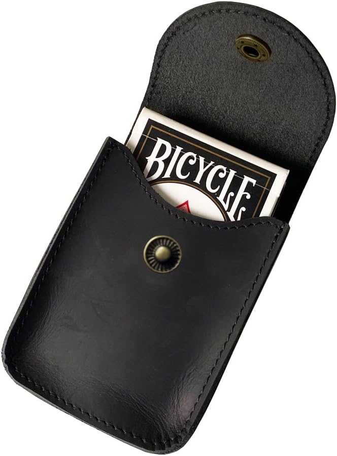 aolaso Spielkartenetui Echtes Leder Spielkarten Box für Männer Gürteltasche aus Leder Zigarettenetui