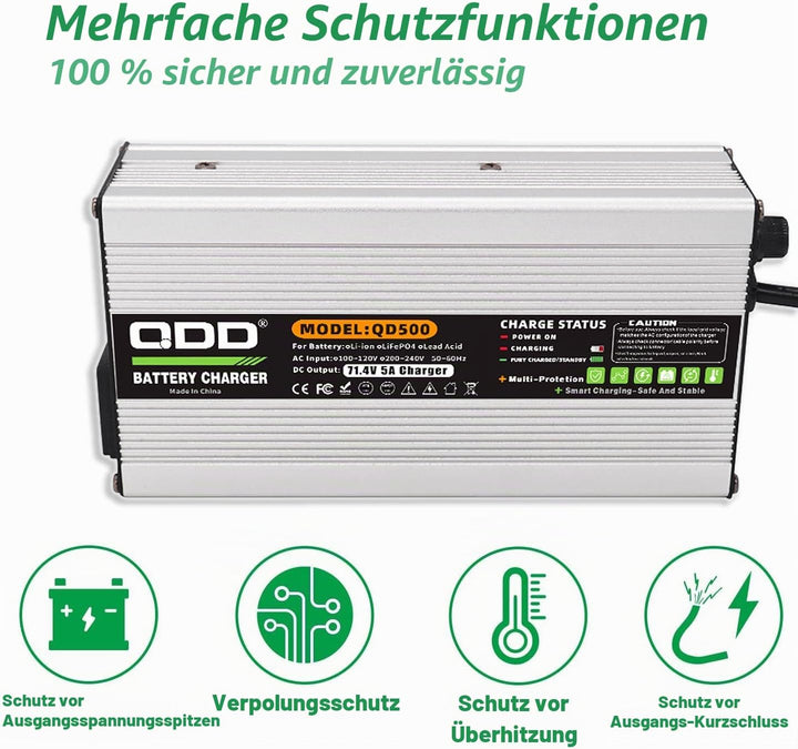 QDD 71,4 V 5A Ladegerät 60 V Li-Ionen-Akku Smart-Ladegerät für 17 S 60 V Li-Ionen-Akkuladegerät mit