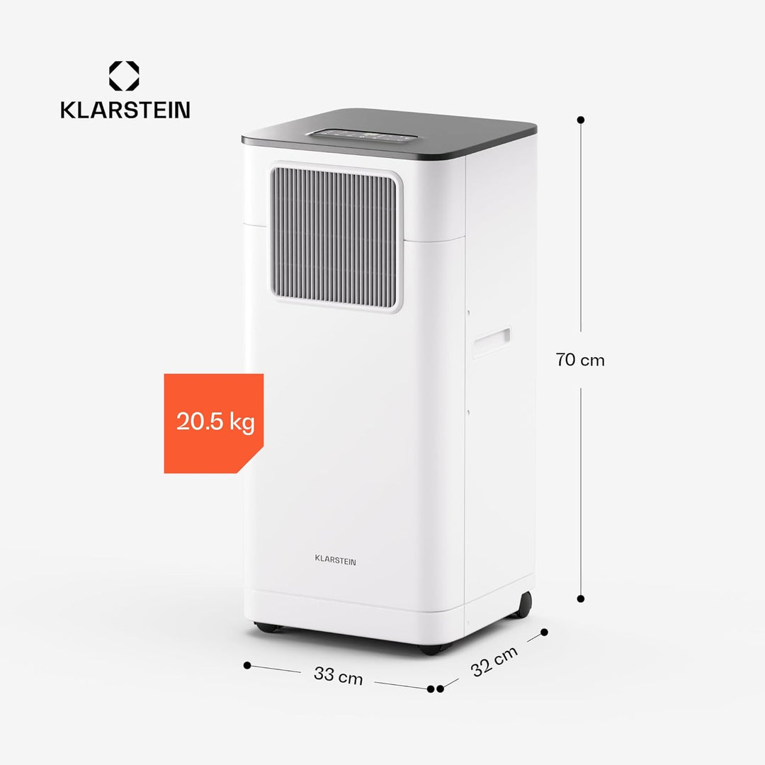 Klarstein Mobile Klimaanlage mit Abluftschlauch - 7000 BTU, 3-in-1, Leise & Energieeffizient, Smart