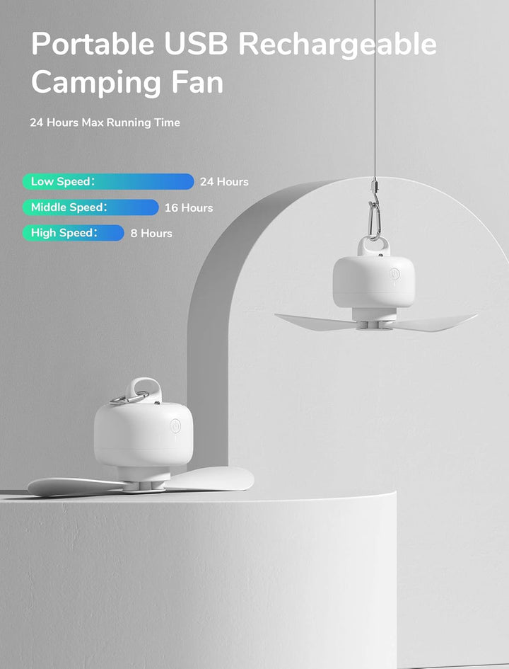 JISULIFE 8000mAh Camping Ventilator Batteriebetrieben, USB Wiederaufladbar mit Fernbedienung, Abnehm