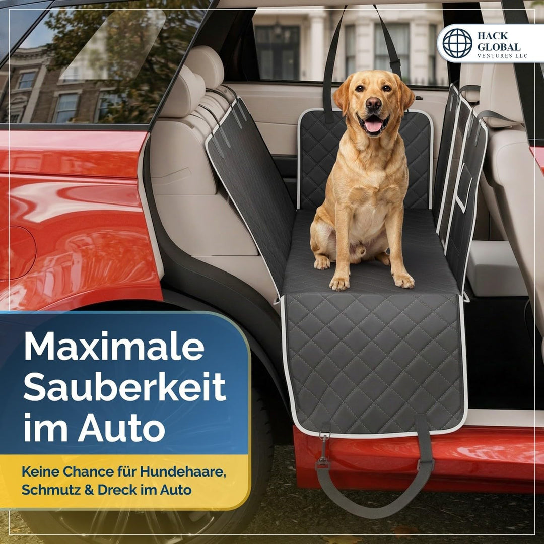 Autoschondecke Hund Rückbank teilbar – Wasserdicht, rutschfest mit Sichtfenster | Für SUV &amp; PKW