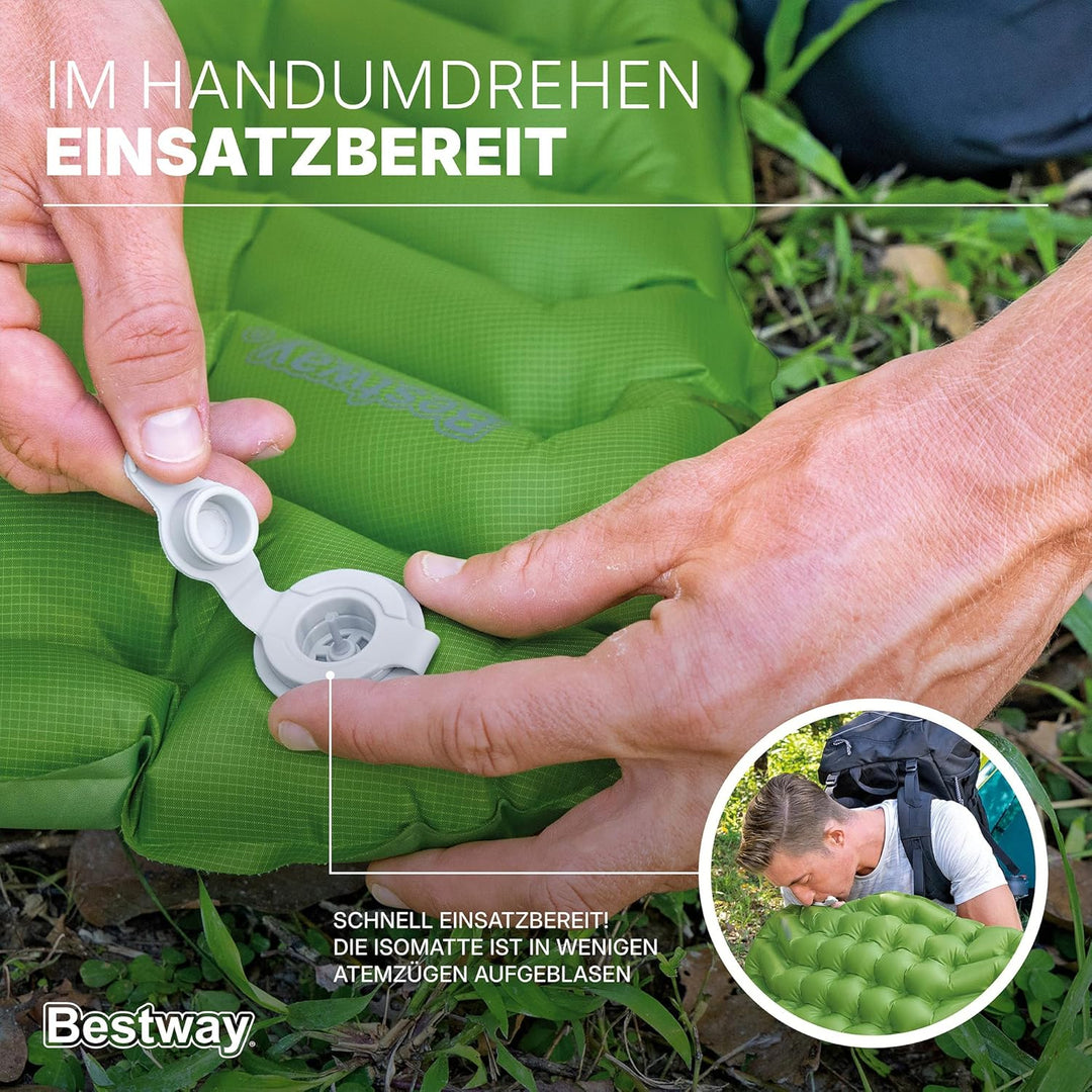 Bestway aufblasbare Single-Isomatte WanderLite 188 x 58,5 x 6,5 cm Reguläre Isomatte, Reguläre