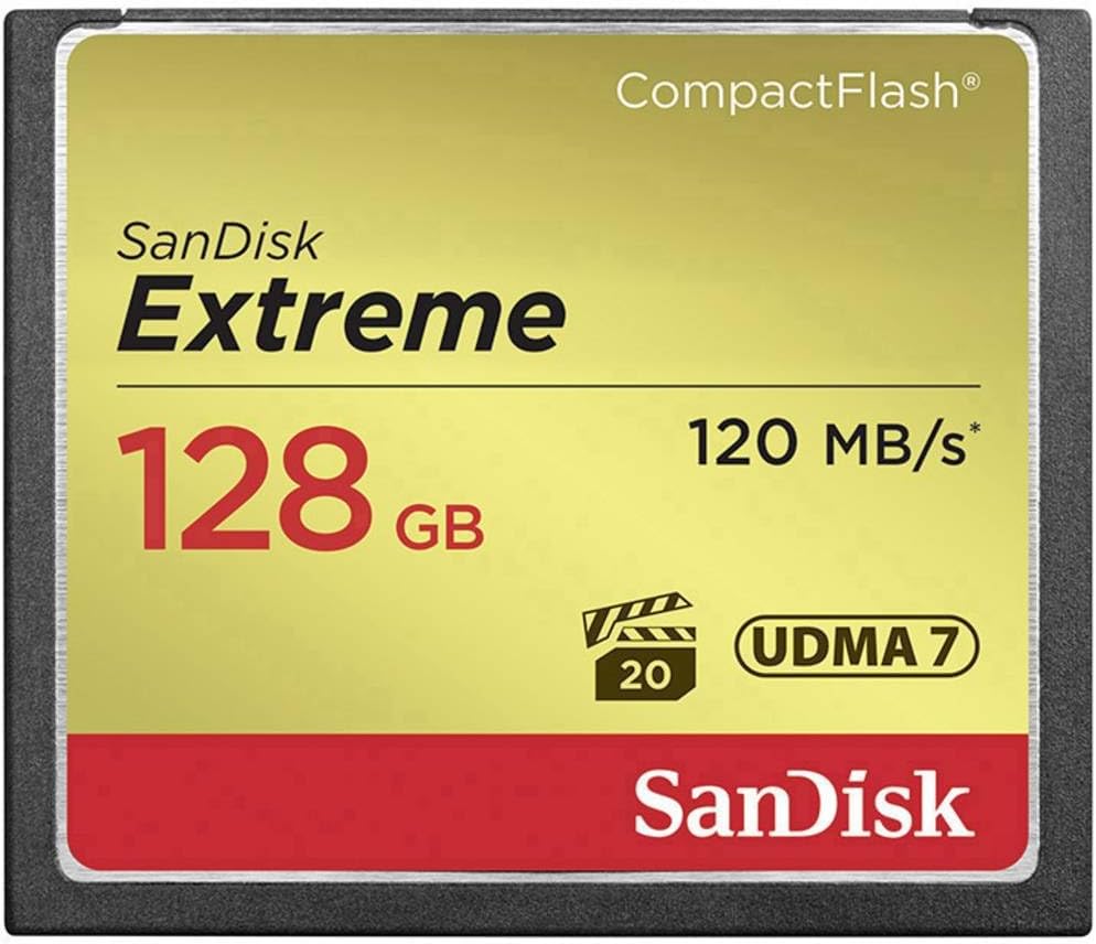 SanDisk Extreme CompactFlash Speicherkarte 128 GB (Für DSLR-Kameras, UDMA7, Schreiben mit 85 MB/s, Ü