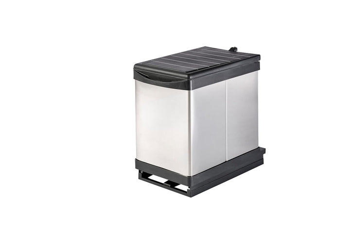 Aspira Home Ausziehbarer Küchen Mülleimer, Edelstahl &amp; Kunststoff „Müllomatic PRO 2 MINI“| Volumen: