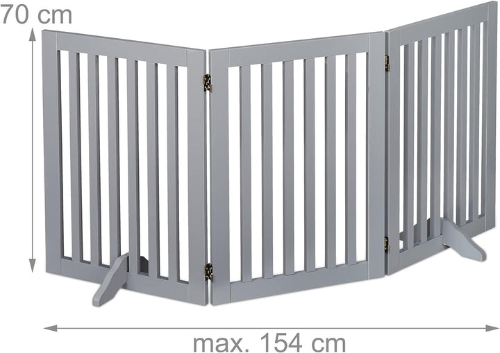 Relaxdays Absperrgitter, freistehendes Schutzgitter, HxB: 70 x 154 cm, mit Füssen, Hunde, Kindergitt
