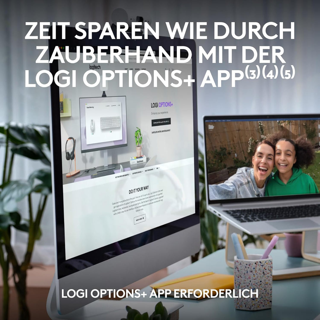 Logitech MK950 Signature Slim kabelloses Tastatur-Maus-Set, schlankes Design, leise tippen, Wechsel