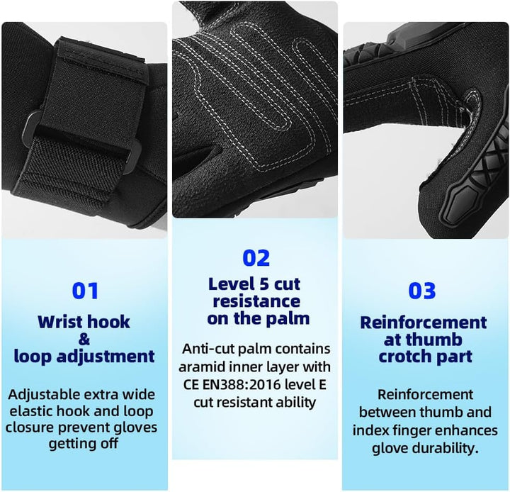 Seibertron Patentiert C.R.D.G 1.0 Tauchhandschuhe Aramid Schnittschutz Durchstichfeste XXL C.R.D.G 2