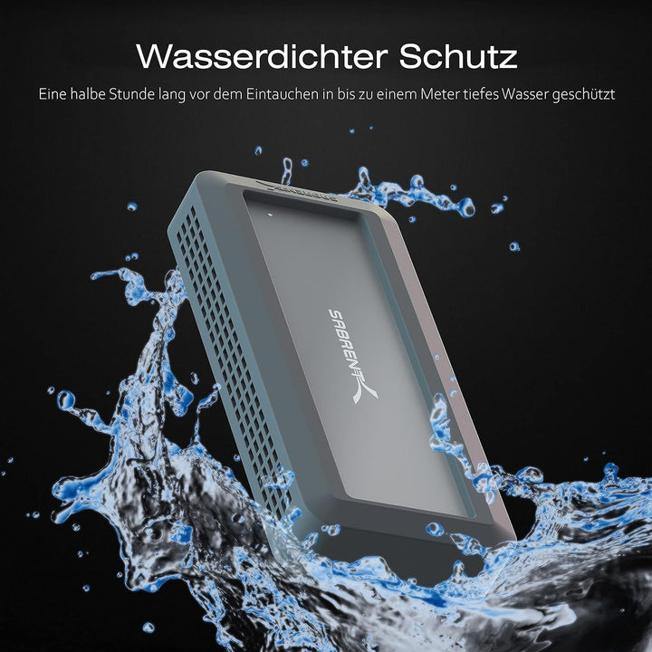 Sabrent Portable SSD 1TB Starke Schale Rugged, Festplatte extern NVMe, USB 3.2 Gen 2, 1000 MB/s Lese