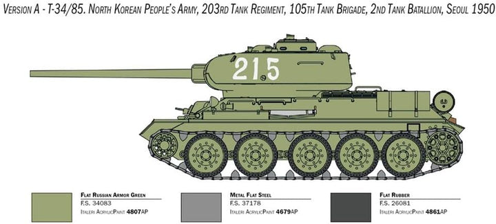 Italeri 6585S 1:35 T-34/85 - Bausatz, Standmodellbau, Basteln, Hobby, Kleben, Plastikbausatz, detail