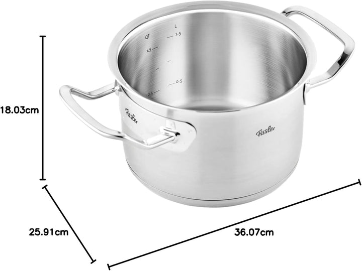 Fissler Original-Profi Collection / Edelstahl-Kochtopf (Ø 24 cm, 6,3L) Töpfe inkl. Metall-Deckel, In