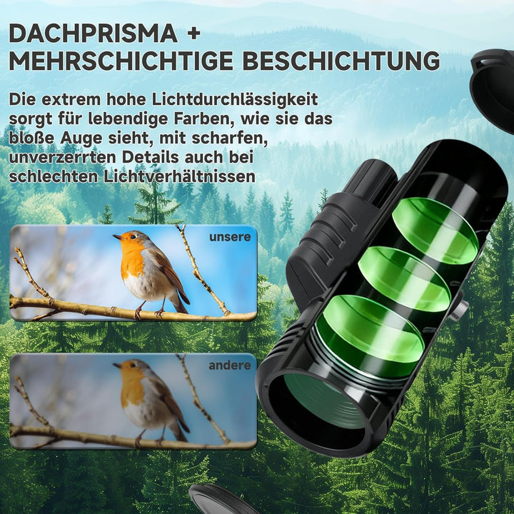 BOSTORN Monokular Teleskop 8X42 mit Tripod - Hochleistungs monokular, leichtes Monokular mit klarem