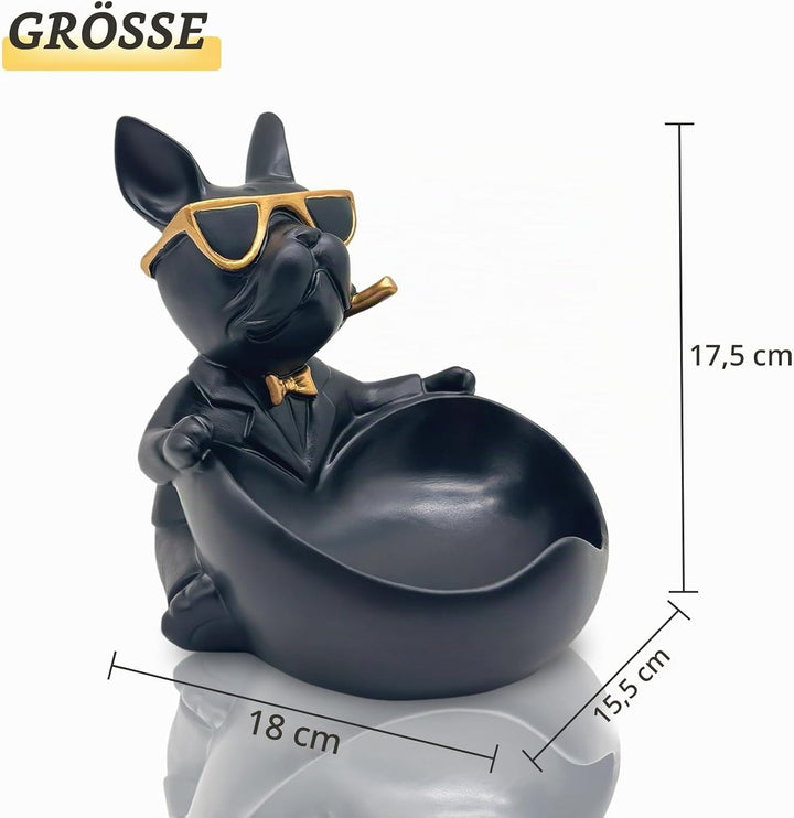 OKESYO Bulldogge Skulptur Deko, Französische Bulldogge Tablett Deko, Bulldogge Tablett Deko, Hund De